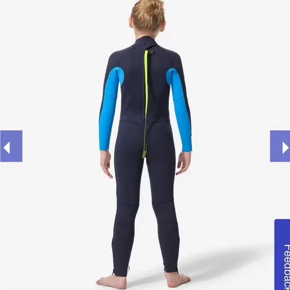 Decathlon Olian Kids' Blue Wetsuit 2mm NWOT 8y - Picture 2 of 12